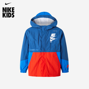 Nike耐克儿童外套24春秋款大童梭织夹克上衣网面内里男童休闲外套