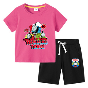 儿童T恤夏季新款托马斯童装ins韩版棉质儿童短袖中裤两件套运动装