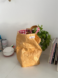 阿宝-自制韩风ins环保杜邦纸牛皮防水撕不坏纸袋购物袋买菜布包