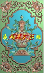 精雕图jdp5.21浮雕图灰度图bmp 藏式八宝王门板