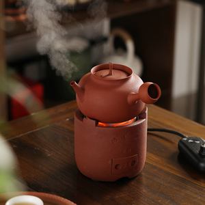 红泥副榜炉家用迷你烧水炉明德园薄砂铫壶煮茶壶老式电热丝煮茶炉
