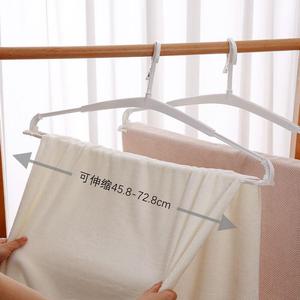 日本家用可伸缩晾衣架毛巾大衣架浴巾防风挂衣架晒床单被套晾晒架