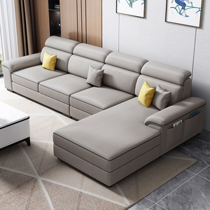 2024新款简约现代大小户型客厅转角可拆洗布艺沙发科技布乳胶沙发