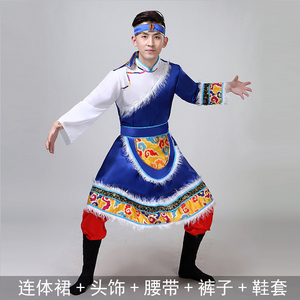 新款男款藏族舞蹈服西藏成人男装演出服饰藏服舞台表演服装藏族服