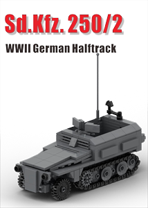 【东积院】二战德军Sd.Kfz 250/2型半履带装甲车 乐高式积木模型