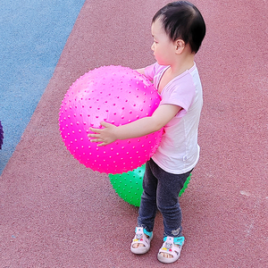 儿童感统35cm大按摩球玩具幼儿园9寸软刺猬球宝宝充气可坐蹦跳球