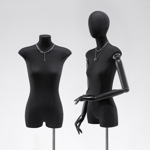 高级黑色扁身模特展示架女装平胸人台橱窗全身道具服装店半身人台