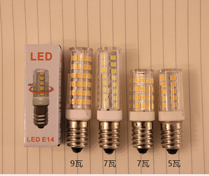 E14螺口LED超亮220V水晶吊灯光源5瓦7瓦9瓦暖光白光冰箱小灯泡