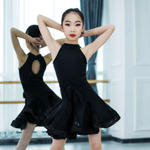 新款儿童拉丁舞裙夏女孩练功舞蹈服装标准专业考级少儿演出比赛服