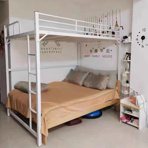 上下床铁架床高架床单上层出租屋省空间小户型双人上铺楼阁公寓床