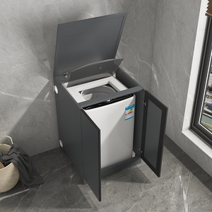 太空铝洗衣阳台洗衣机柜伴侣一体柜上翻盖波轮洗衣柜定制