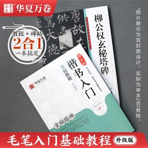 华夏万卷字帖 视频版柳公权楷书入门基础教程 柳公权玄秘塔碑升级版教程+原帖 柳体学生成人初学者书法毛笔软笔楷书练字帖培训教材