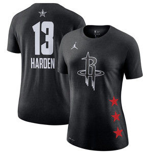 乔丹Jordan2019NBA全明星火箭13号哈登号码名字球服款女装短袖T恤