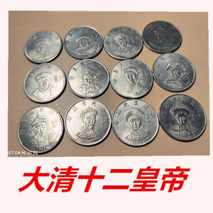 银元银币收藏大清十二皇帝银元12枚一套铁银元工艺品