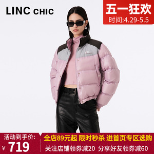LINCCHIC金羽杰2023年秋新款酷感轻薄短款箱型羽绒服女Y23801061