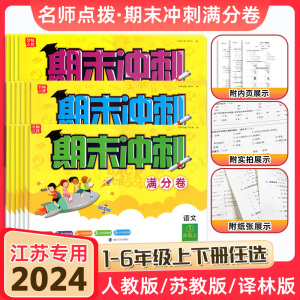 期末冲刺满分卷2024版名师点拨小学测试卷一二三四五六年级上下册语文数学英语人教苏教译林版期末试卷测试卷全套同步冲刺训练卷