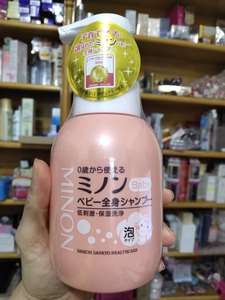 日本minon蜜浓新生儿可用沐浴露泡沫350ml无刺激无添加婴儿敏感