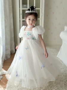 白色公主裙女童高端礼服2024夏季新款花仙子生日长裙儿童连衣裙