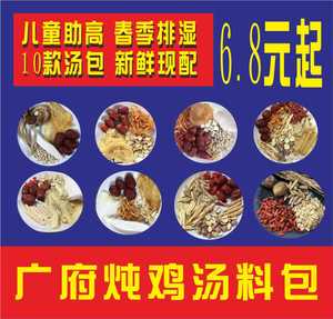 广东煲汤材料干货滋bu汤料包食材补品炖鸡汤料包清补凉一人食