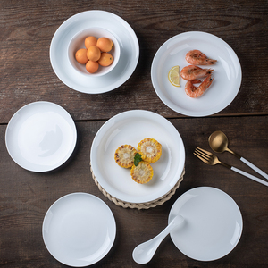瓷器碗盘家用景德镇高白瓷碗碟勺筷微波炉洗碗机用餐具加厚碗盘碟