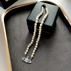 土星珍珠项链925纯银镀金高级感锁骨链轻奢小众新款吊坠