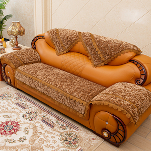 冬季毛绒皮沙发专用沙发垫四季通用老式皮沙发防滑垫真皮沙发坐垫