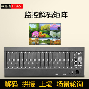安泰30路视频解码器数字矩阵网络监控主机16分割HK DH H265摄像机