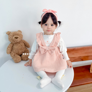 韩版婴儿衣服春装女宝宝连衣裙子公主超萌洋气两件套一周岁春秋季