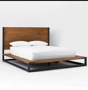 美式复古实木床卧室铁艺双人床工业风简约家具床纯实木床定做