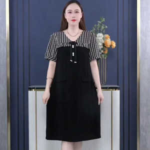 加大码女装高级感时尚连衣裙2024新款夏季新中式国风假两件套裙子