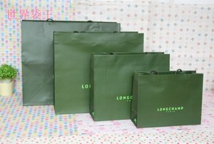 长冠龙骧四件套出口纸袋来了墨绿色高档精品纸袋包装袋子大中小号
