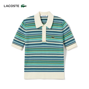 LACOSTE法国鳄鱼女士24夏季新款拼色舒适棉质短袖针织POLO|AF7027