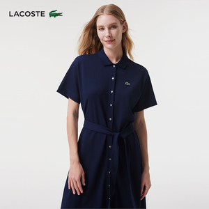 LACOSTE法国鳄鱼女装24春季新款简约纯棉POLO领短袖连衣裙|EF7923