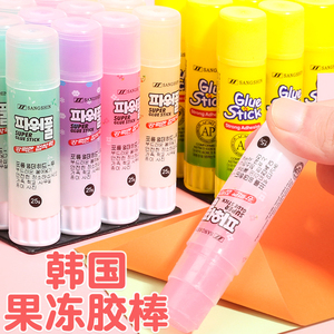 韩国进口果冻透明胶棒彩色固体胶高粘学生用儿童美术手工大号胶水