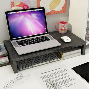 笔记本电脑增高架木质屏幕抬高底座台式电脑显示器支架托架宿舍桌面办公室收纳置物架ins工作桌上键盘整理架