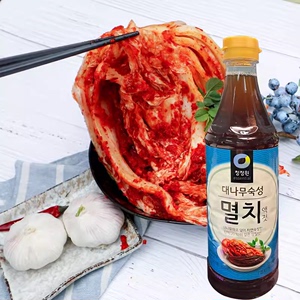 包邮韩国清净园鱼露蓝标银鱼汁韩式泡菜辣白菜用调料海鲜汁500g