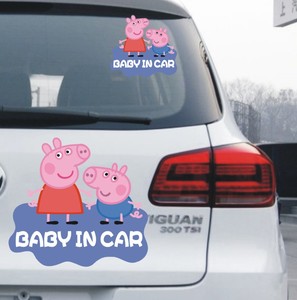baby in car 车贴纸车尾划痕贴搞笑个性装饰车身贴花宝宝在车里