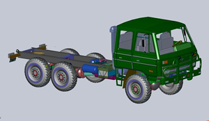 JUN用卡车底盘东风EQ2102模型3D图纸三维建模SolidWorks设计附STP