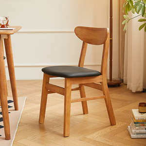 北欧实木餐椅餐桌组合家用小户型蝴蝶椅餐厅凳子靠背日式书桌椅子
