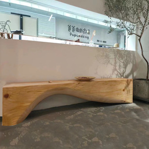 侘寂风设计师创意长条凳子原木木桩休息区实木入户木墩换鞋凳长椅