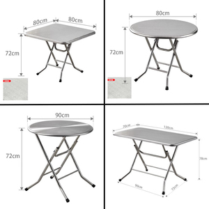 不锈钢圆桌餐桌台可折叠圆桌小方桌快餐家用户外1.2m长方形桌饭桌