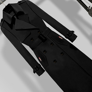 2024年春秋季新款黑色风衣外套女中长款品牌高端收腰大衣气质时尚