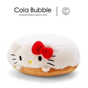 日本代购hellokitty正版甜甜圈凯蒂猫哈喽kt猫毛绒坐垫靠垫靠枕