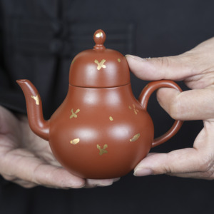 紫砂壶原矿大红袍西施焗钉洒金半手工泡茶器功夫茶具家用高端茶壶