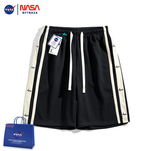NASA联名运动短裤男夏季宽松潮牌原宿风五分裤子青少年帅气情侣装