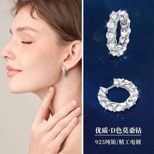深圳旭佳珠宝设计有限公司欧美跨境外贸满钻莫桑石轻奢耳环纯银s9