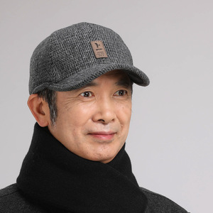 冬季男士棉帽时尚户外运动棒球帽韩版休闲保暖护耳毛呢帽子秋冬天