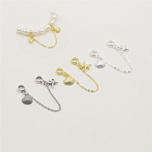 S925纯银贝壳海星挂件DIY珍珠手链项链海洋链条吊环配件饰品材料