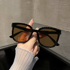 LP眼镜2023年新款茶色太阳镜女度假街拍时尚防紫外线黑超墨镜男潮