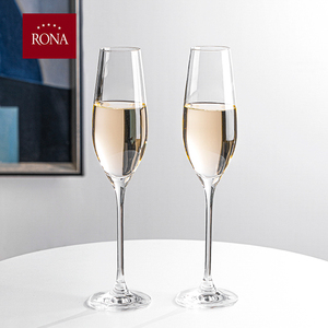 RONA捷克进口水晶玻璃笛形香槟杯 酒店家用高脚杯气泡酒杯甜酒杯